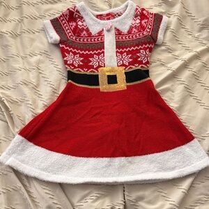 Festive Red and White Snowflake Dress Costume